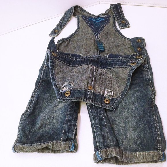 2011 Osh Kosh B'Gosh Genuine Baby Overalls Infant Baby -6M Metal Snaps Braces - Picture 4 of 10